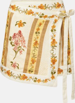 Agua Bendita Floral linen beach cover-up