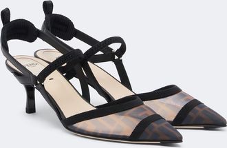 Fendi Colibr&igrave; mesh slingback pumps