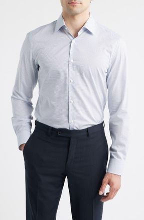 BOSS Hank Kent Slim Fit Dress Shirt in Light Pastel Blue at Nordstrom, Size 15.5R