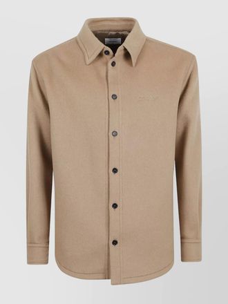 Off-white military inspired long sleeve embroidered shirt