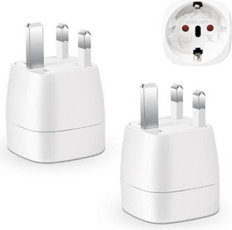 OEM Paquete De 2 Adaptadores De Enchufe Para Reino Unido, Adaptador De Viaje Francia-reino Unido, Adaptador De Enchufe Para Irlanda, Inglaterra, Escocia, 