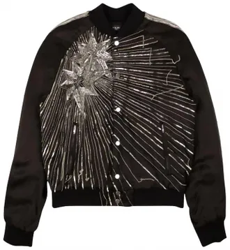 Amiri Mens Beaded Star Bomber Jacket In Black