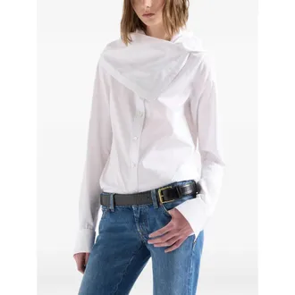 7 For All Mankind High-neck Long-sleeve Shirt