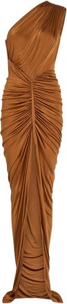 Rick Owens Avra Gathered One-shoulder Jersey Gown - Tan - 42 (UK10 / S)