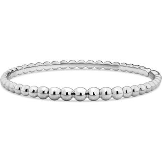 Devata Beaded Ball Bangle Bracelet in Silver at Nordstrom Rack, Size Medium