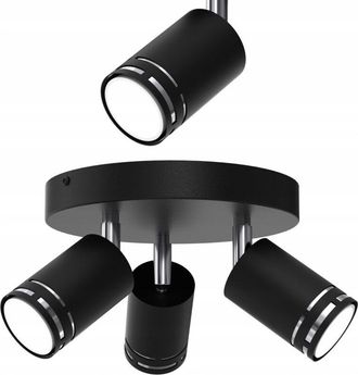 OEM L&aacute;mpara De Techo Cromada Negra Led Gu10 Movible Reflector Punto Pulido L&aacute;mpara