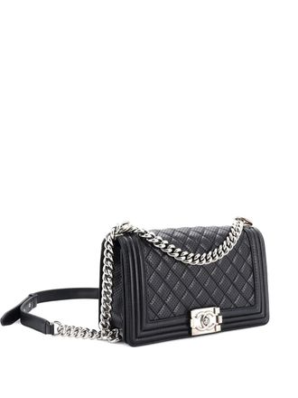 Chanel Boy Flap Bag Quilted Perforated Lambskin Old Medium shoulder bag - Black