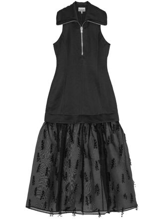 Ganni Gelaagde midi-jurk - Zwart