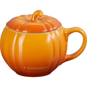 LE CREUSET Pumpkin Mug & Lid in Persimmon at Nordstrom