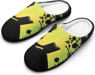 Generic Girl Reading Book Mens Slippers Comfortable And Non-slip Cotton Slipper Shoe for House