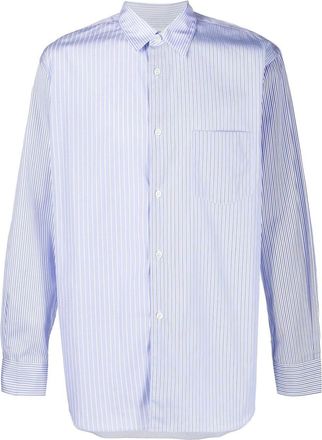 Comme Des Garçons stripe-print long-sleeve shirt - men - Cotton - L - Blue