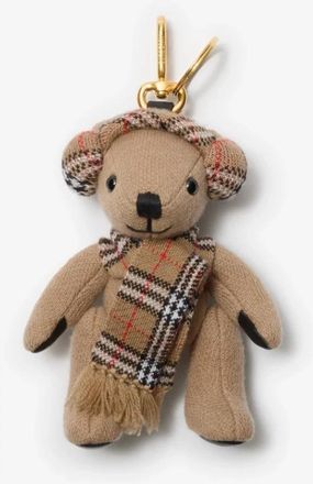 Burberry Thomas Bear Keyring - Dames - Sleutelhangers & Tashangers - Beige - ONE Size - Wol - Accessoires
