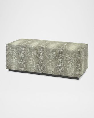 Massoud Darana Embossed Leather Bench, 48