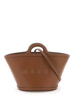 Marni Tropicalia Small Bag In Brown Leather