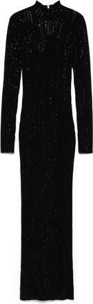 DAVID KOMA Gebreide maxi-jurk met stras - Zwart