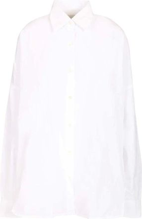 Dries Van Noten Camicia oversize a righe in popeline di cotone - - Blouses & Shirts - Donna - Bianco - S