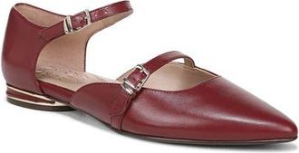 Naturalizer Harmony Ankle Strap Pointed Toe Flat in Cranberry Red at Nordstrom, Size 7.5