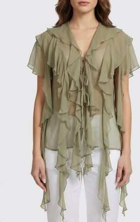 Erika Cavallini Semi Couture Camicia Erika Cavallini in georgette con rouches