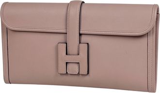 Herm&egrave;s Pink Swift Leather Clutch Bag (Pre-Owned)
