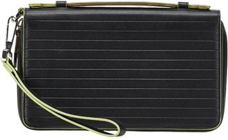 Dior Black Light Green Leather Long Wallet (Bi-Fold) (Pre-Owned)