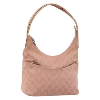 Gucci Pre-owned Shoulder Bags, female, Pink, Size: ONE SIZE Pre-owned GG Canvas Shoulder Bag