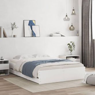 Berkfield Home Bed Frame with Drawers without Mattress White 120x190 cm Small Double