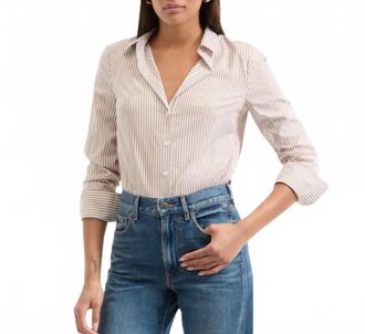 Veronica Beard Amelia Stripe Shirt In Wht/acorn