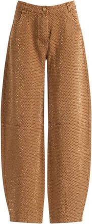 Elisabetta Franchi Dames, Broeken, Bruin, Maat: 4XS