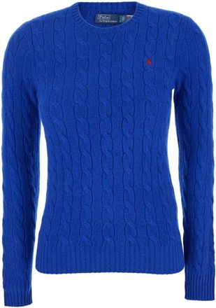 Polo Ralph Lauren Rondgebreide trui - Dames - Ronde hals truien - Blauw - L - Katoen - Truien & Vesten