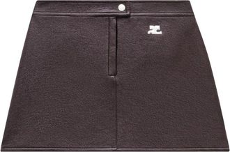 Courr&egrave;ges Logo-patch Vinyl Skirt