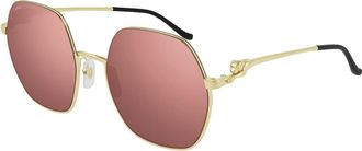 Cartier Oversized Round Metal Sunglasses