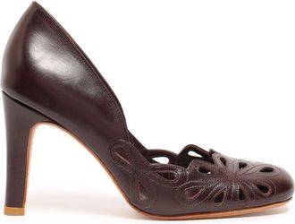 Sarah Chofakian Belle Epoque 75mm pumps - women - Leather/Leather/Leather - 36 - Brown