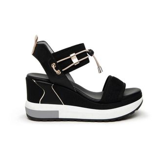 Nero Giardini Schoenen, Dames, Zwart, 39 EU, Leer, Sandalen met hoge hak