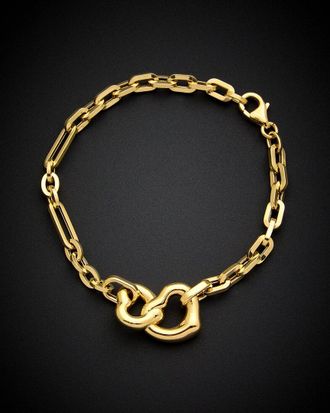 Italian Gold, Inc 14K Interlocking Heart Mixed Link Bracelet