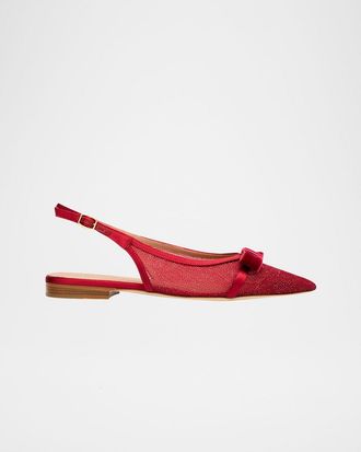 Malone Souliers Jama Glitter Mesh Slingback Flats