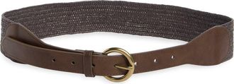 Linea Pelle Tapered Faux Straw Belt in Chocolate/Chocolate at Nordstrom Rack, Size X-Large