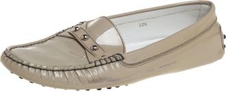 Tod's Tods Grey Patent Leather Slip On Loafers
