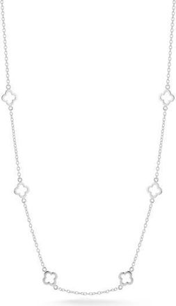 Glaze Jewelry Clover Station Necklace in Silver at Nordstrom Rack