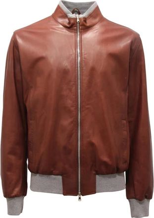 Barba Napoli Leren Jas FOX COL 214 - Heren - Leren en Su&egrave;de Jassen - Bruin - XL - Jassen