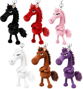 Generic 2026 Year of the Horse Lucky Mascot - 12cm Soft Decorative Charm with Colour Meanings, Bag Accessory, Standard Scarf Sweater (All)