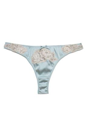 Fleur du Mal Juliet Stretch Silk & Thong in Frosted Mint at Nordstrom, Size 1