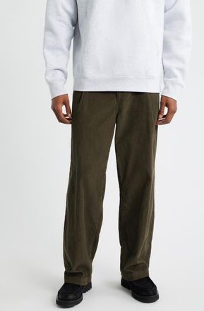 Obey Dean Faded Wash Cotton Corduroy Pants in Black Olive Faded Wash at Nordstrom, Size 28