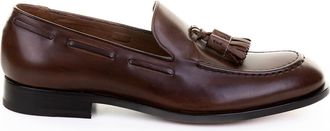 Fratelli Rossetti Mens Leather Moccasin With Tassels - Brown - Size EU 44