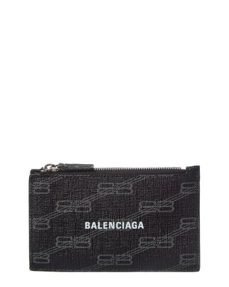 Balenciaga Bb Monogram Coated Canvas Card Case