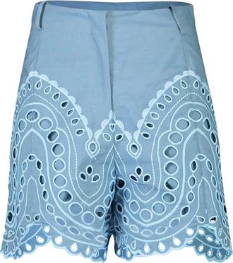 Charo Ruiz Ibiza Dune cut-out shorts - women - Cotton/Polyester - M - Blue