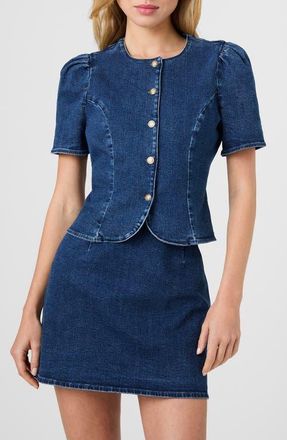 French Connection Delancey Denim Button-Up Shirt in Dark Wash Indigo at Nordstrom, Size 10