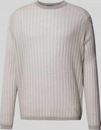 Emporio Armani Strickpullover mit Seiden-Anteil in Offwhite, Gr&ouml;&szlig;e XL