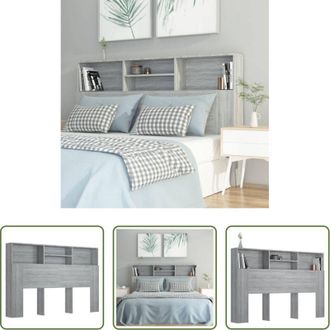 vidaXL Testiera con scomparti - Testiera con Scomparti Grigio Sonoma 160x19x103,5 cm
