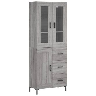 Berkfield Home Highboard Grey Sonoma 69.5x34x180 cm Engineered Wood