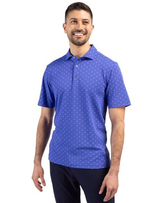 Cutter & Buck Virtue Eco Pique Tile Print Recycled Mens Polo Shirt